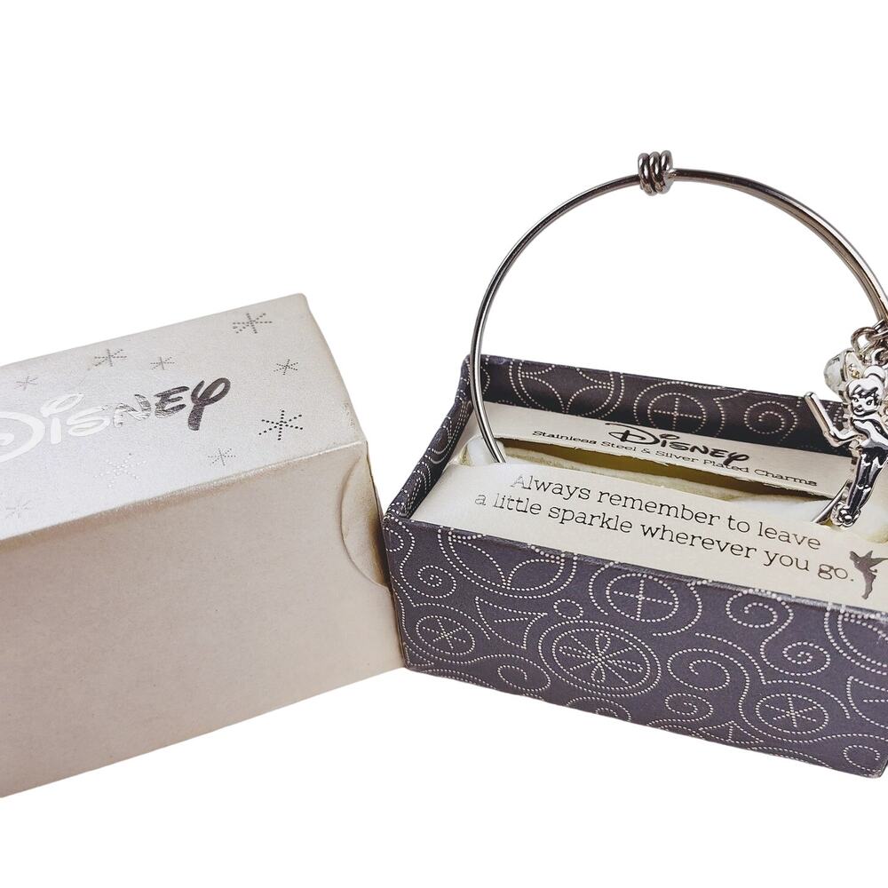 Disney Tinker Bell Bracelet Silver Plated Charm w Star NIB